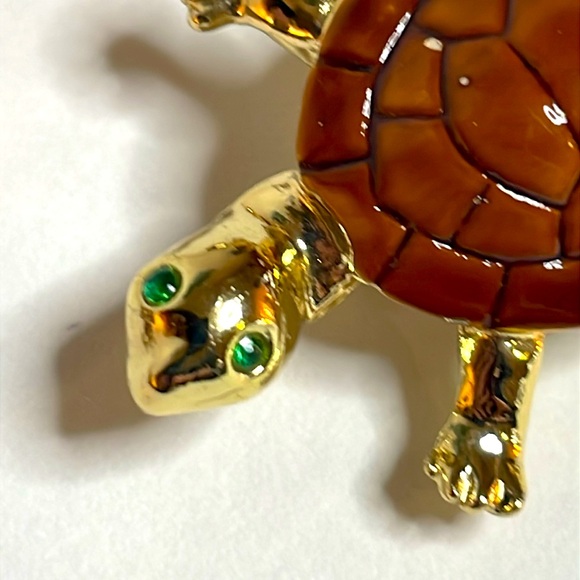 Vintage Early 1960's Turtle Figural Scatter Pins Mommy and Two Babies Unsigned - Picture 3 of 9